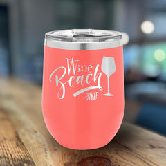 Personalized 12oz. Wine Tumbler, Engraved with Custom Logo, Name or Design