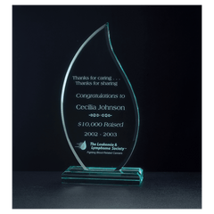 3 9/16" x 7 3/4" Flame Series Jade Acrylic Award A6534