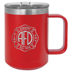 AFD Ankeny Fire Department 15oz. Mug with Handle Engraved Stainless Steel Drinkware
