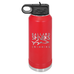 Ballard Sharks Swimming Team Water Bottle Engraved Stainless Steel Drinkware