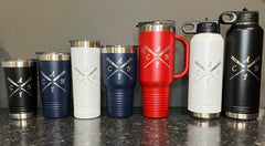 CANI Baseball Engraved Stainless Steel Drinkware Tumbler