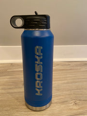 Personalized 32oz. Stainless Steel Water Bottle with Flip Top and Straw, Engraved with Custom Logo, Name or Design
