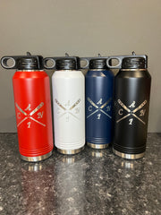 Personalized 40oz. Stainless Steel Water Bottle with Flip Top and Straw, Engraved with Custom Logo, Name or Design