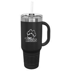 BACK TO SCHOOL WDMCS Tigers 40oz. Travel Mug with Handle Engraved Stainless Steel Drinkware