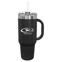IOWA RUSH 40oz. Travel Mug Engraved Stainless Steel Drinkware