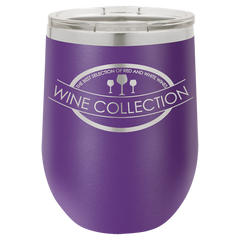 Personalized 12oz. Wine Tumbler, Engraved with Custom Logo, Name or Design