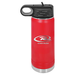 IOWA RUSH 20oz. Engraved Stainless Steel Water Bottle