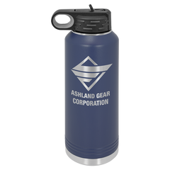 Personalized 40oz. Stainless Steel Water Bottle with Flip Top and Straw, Engraved with Custom Logo, Name or Design