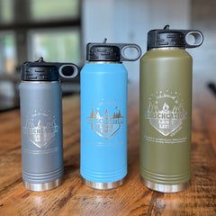 Personalized 40oz. Stainless Steel Water Bottle with Flip Top and Straw, Engraved with Custom Logo, Name or Design