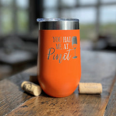 Personalized 16oz. Wine Tumbler, Engraved with Custom Logo, Name or Design