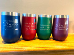 Personalized 16oz. Wine Tumbler, Engraved with Custom Logo, Name or Design