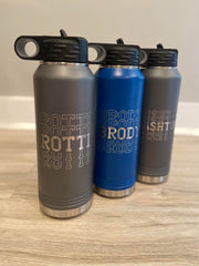 Personalized 32oz. Stainless Steel Water Bottle with Flip Top and Straw, Engraved with Custom Logo, Name or Design