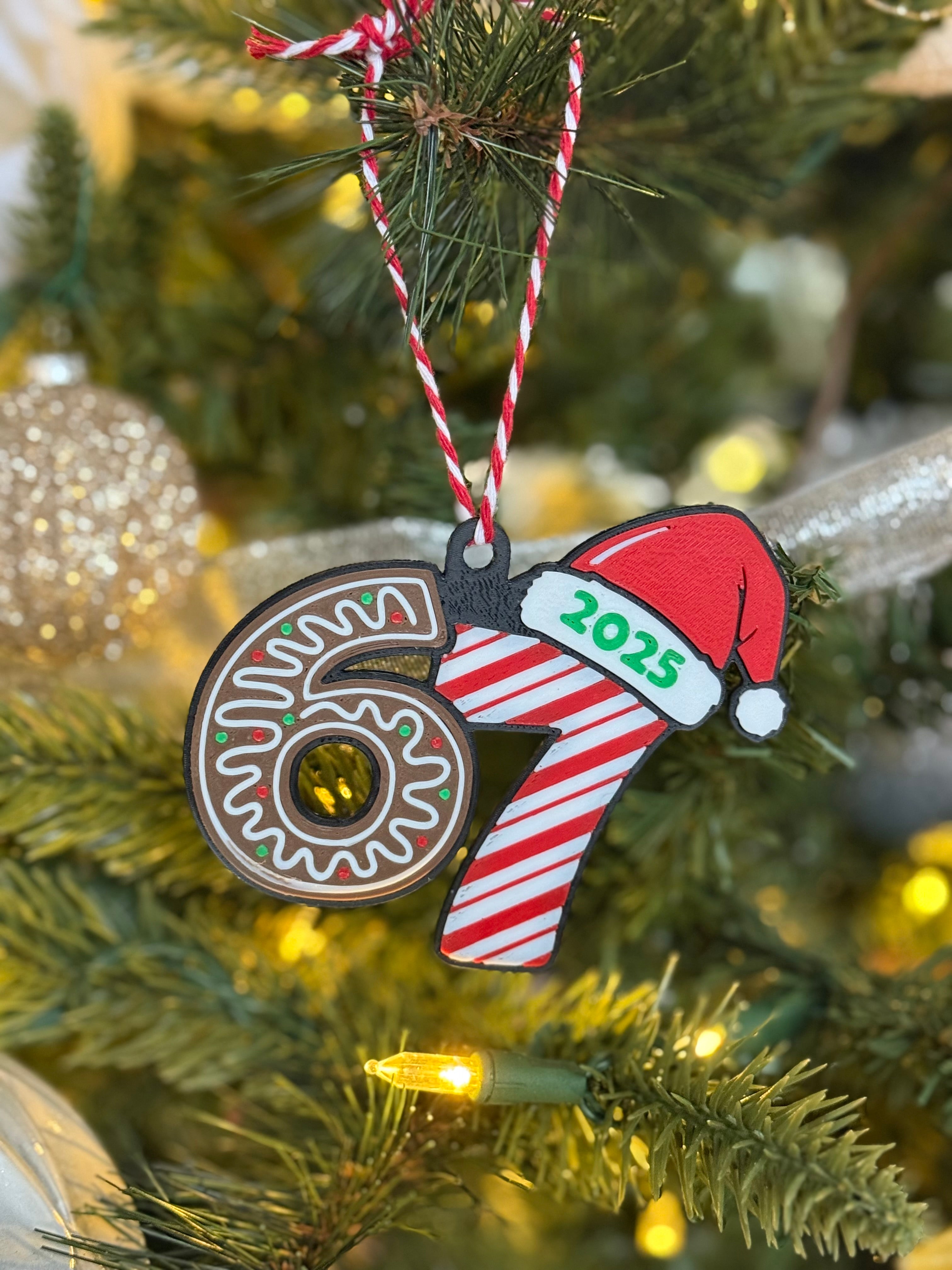 3D Printed 67 6-7 Ornament