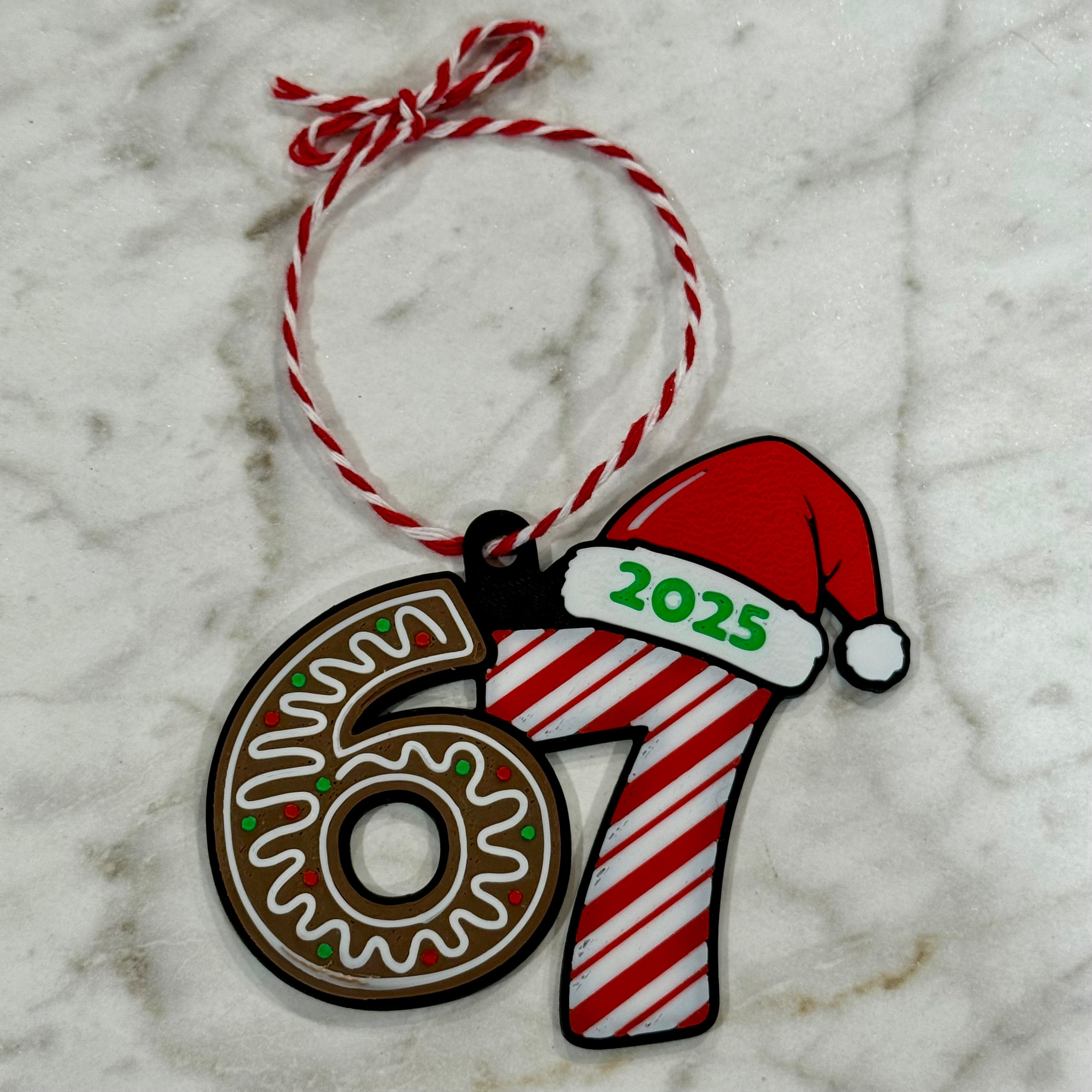 3D Printed 67 6-7 Ornament