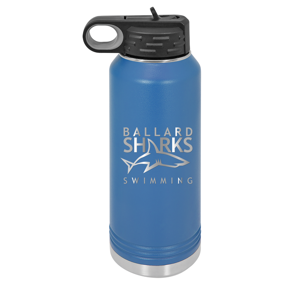 Ballard Sharks Swimming Team Water Bottle Engraved Stainless Steel Drinkware