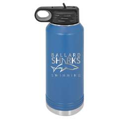 Ballard Sharks Swimming Team Water Bottle Engraved Stainless Steel Drinkware