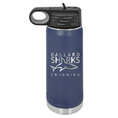 Ballard Sharks Swimming Team Water Bottle Engraved Stainless Steel Drinkware