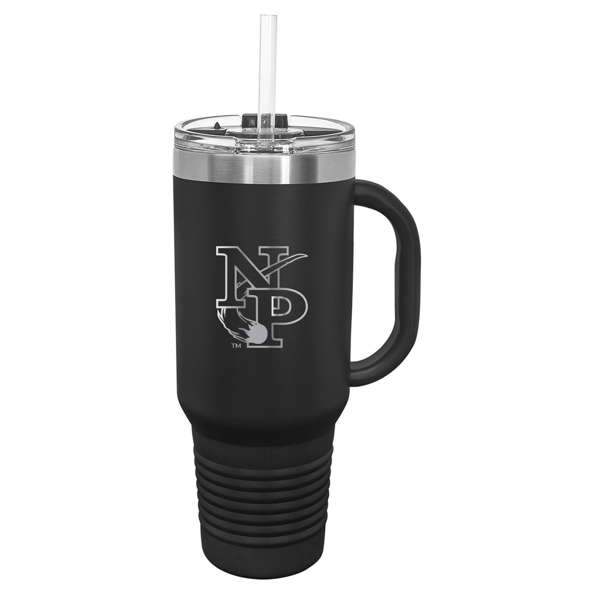 BACK TO SCHOOL 40oz. Travel Mug with Handle North Polk Comets Engraved Stainless Steel Drinkware