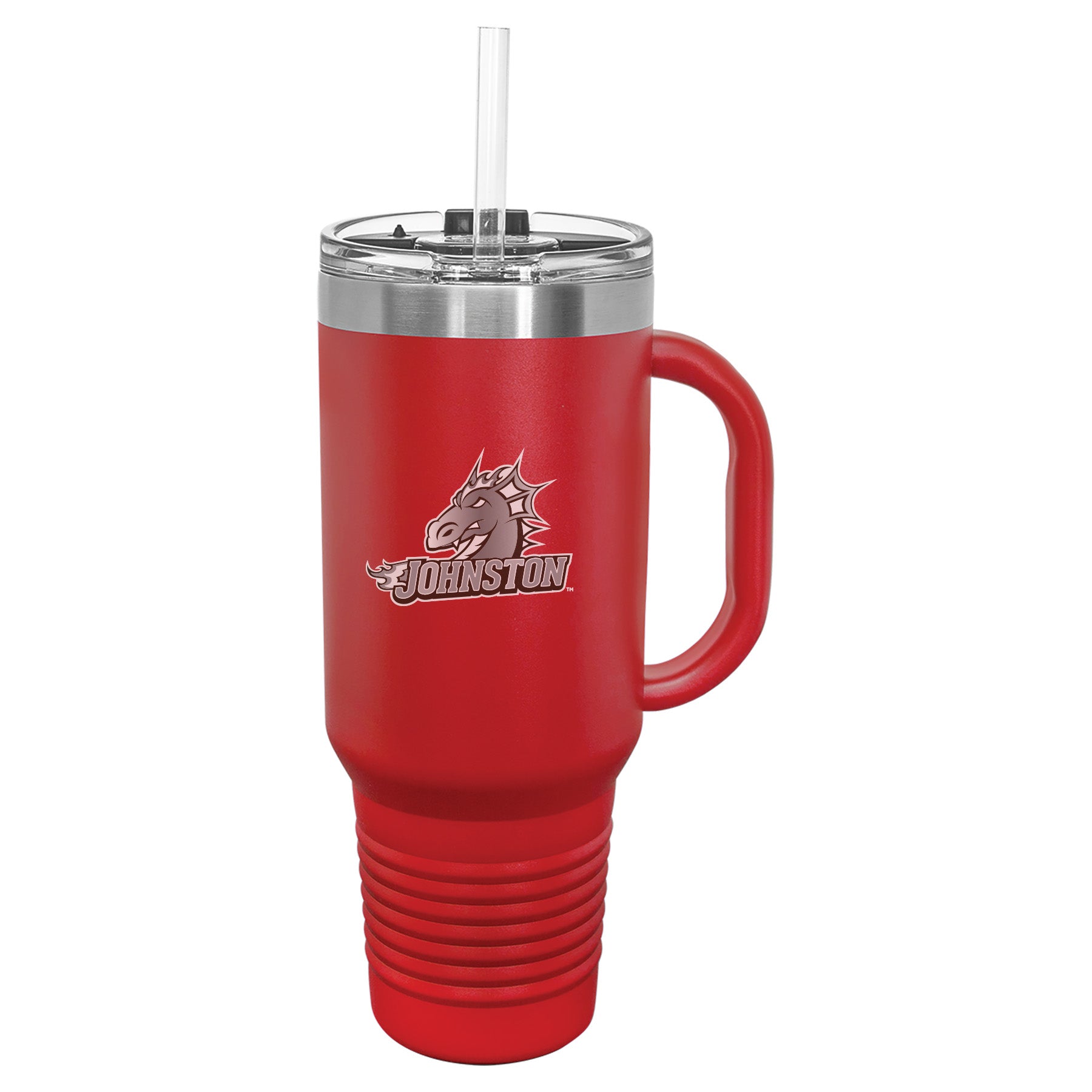 BACK TO SCHOOL Johnston Dragons 40oz. Travel Mug with Handle Engraved Stainless Steel Drinkware