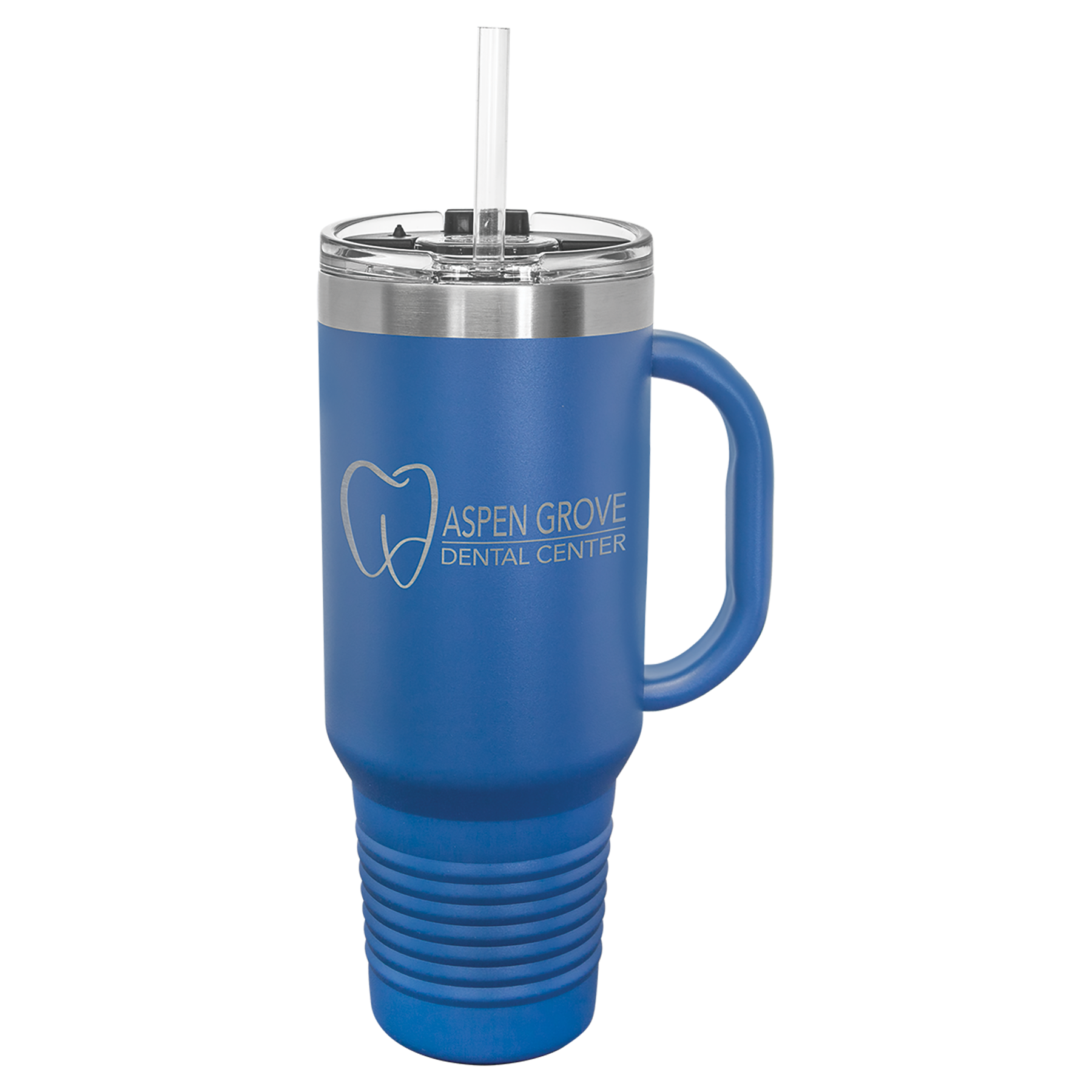 Personalized 40oz. Stainless Steel Travel Tumbler with Handle and Straw, Engraved with Custom Logo, Name or Design