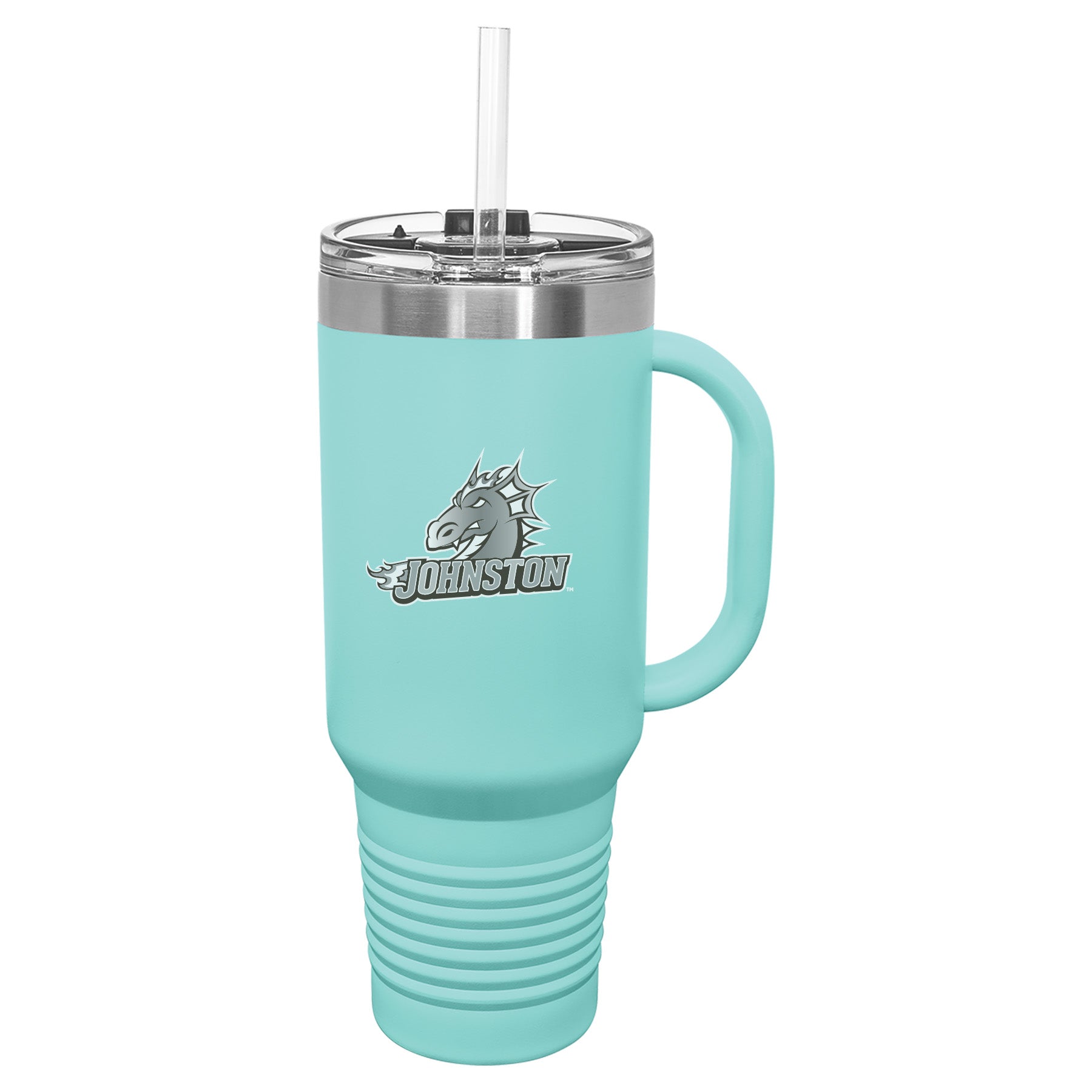 BACK TO SCHOOL Johnston Dragons 40oz. Travel Mug with Handle Engraved Stainless Steel Drinkware