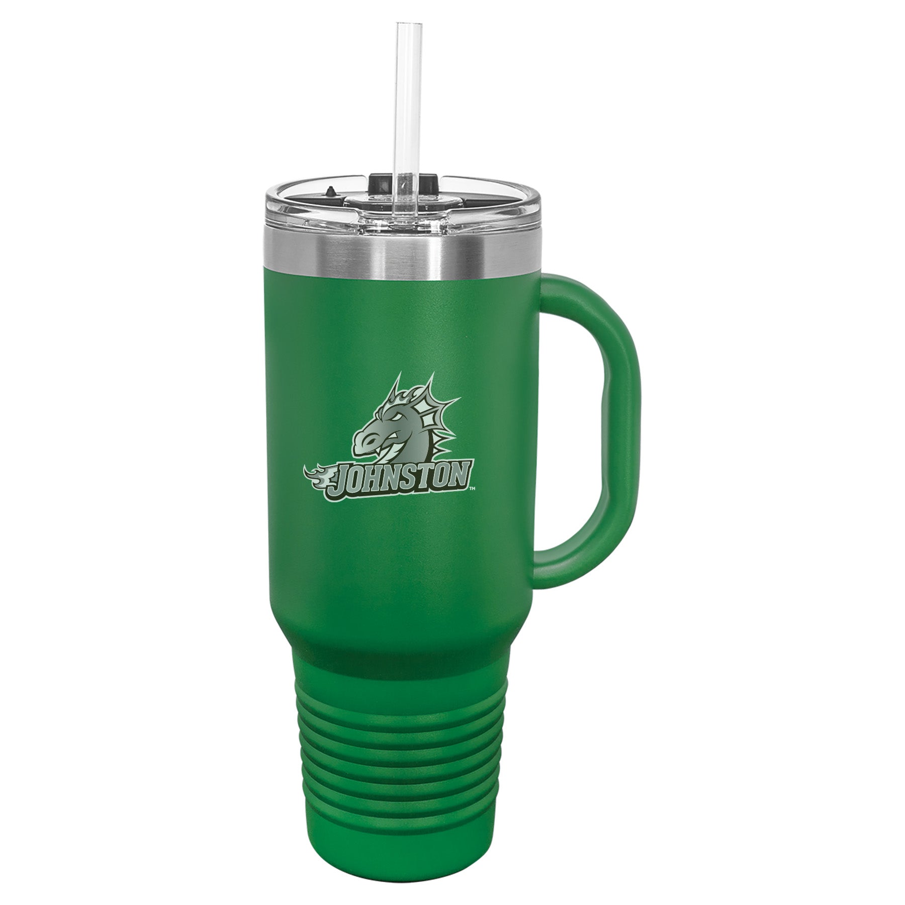 BACK TO SCHOOL Johnston Dragons 40oz. Travel Mug with Handle Engraved Stainless Steel Drinkware