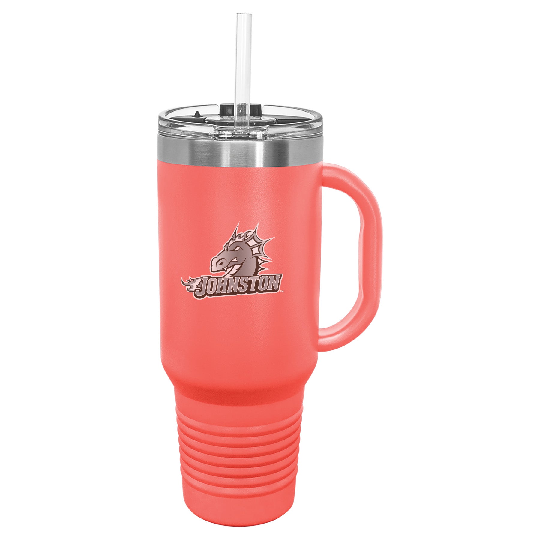 BACK TO SCHOOL Johnston Dragons 40oz. Travel Mug with Handle Engraved Stainless Steel Drinkware