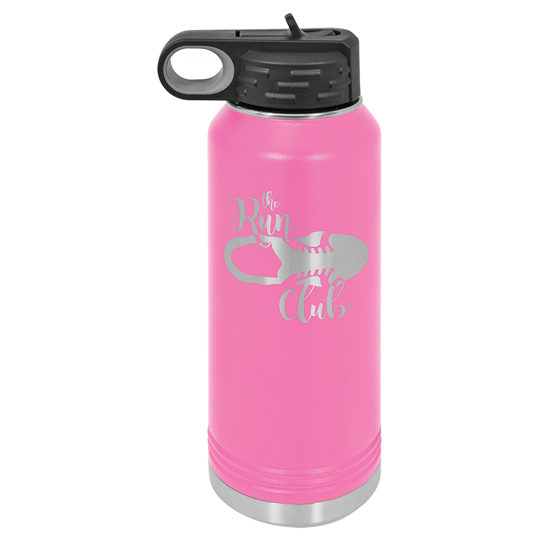 Personalized 32oz. Stainless Steel Water Bottle with Flip Top and Straw, Engraved with Custom Logo, Name or Design