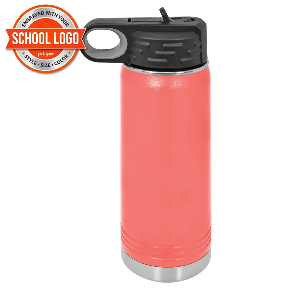 Back To School Ankeny Jaguar Water Bottle Engraved Stainless Steel Drinkware 20 Oz. / Coral