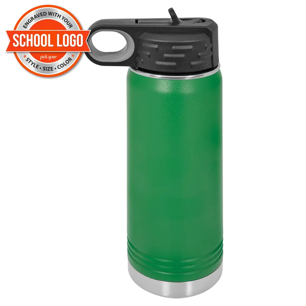 Back To School Ankeny Jaguar Water Bottle Engraved Stainless Steel Drinkware 20 Oz. / Green