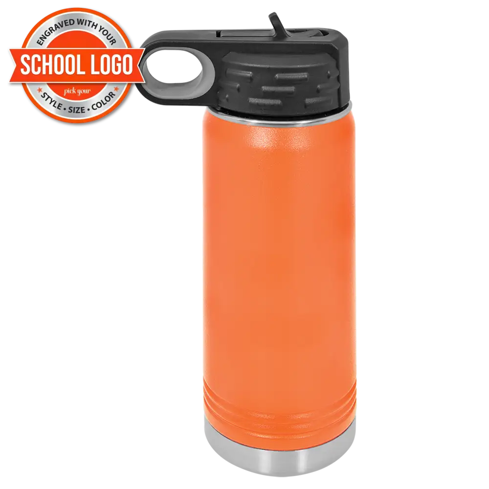 Back To School Ankeny Jaguar Water Bottle Engraved Stainless Steel Drinkware 20 Oz. / Orange