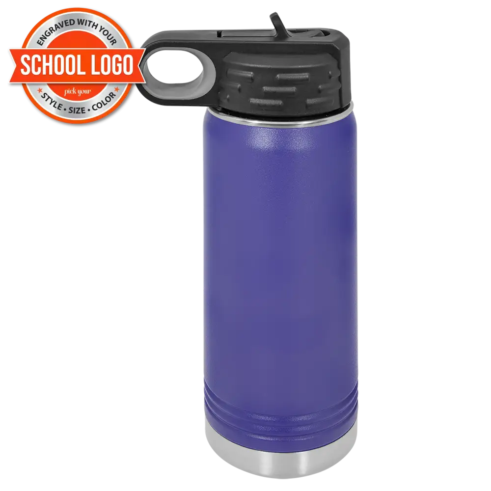 Back To School Ankeny Jaguar Water Bottle Engraved Stainless Steel Drinkware 20 Oz. / Purple