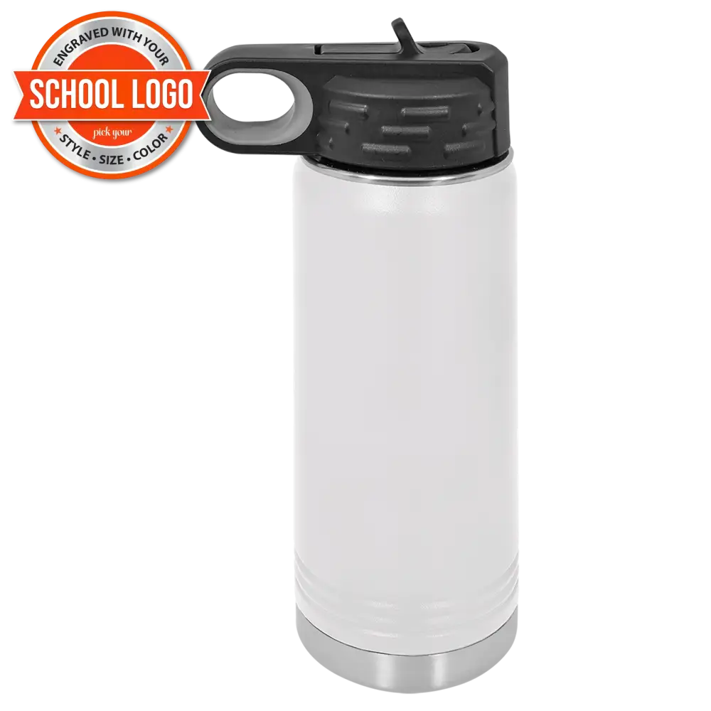 Back To School Ankeny Jaguar Water Bottle Engraved Stainless Steel Drinkware 20 Oz. / White