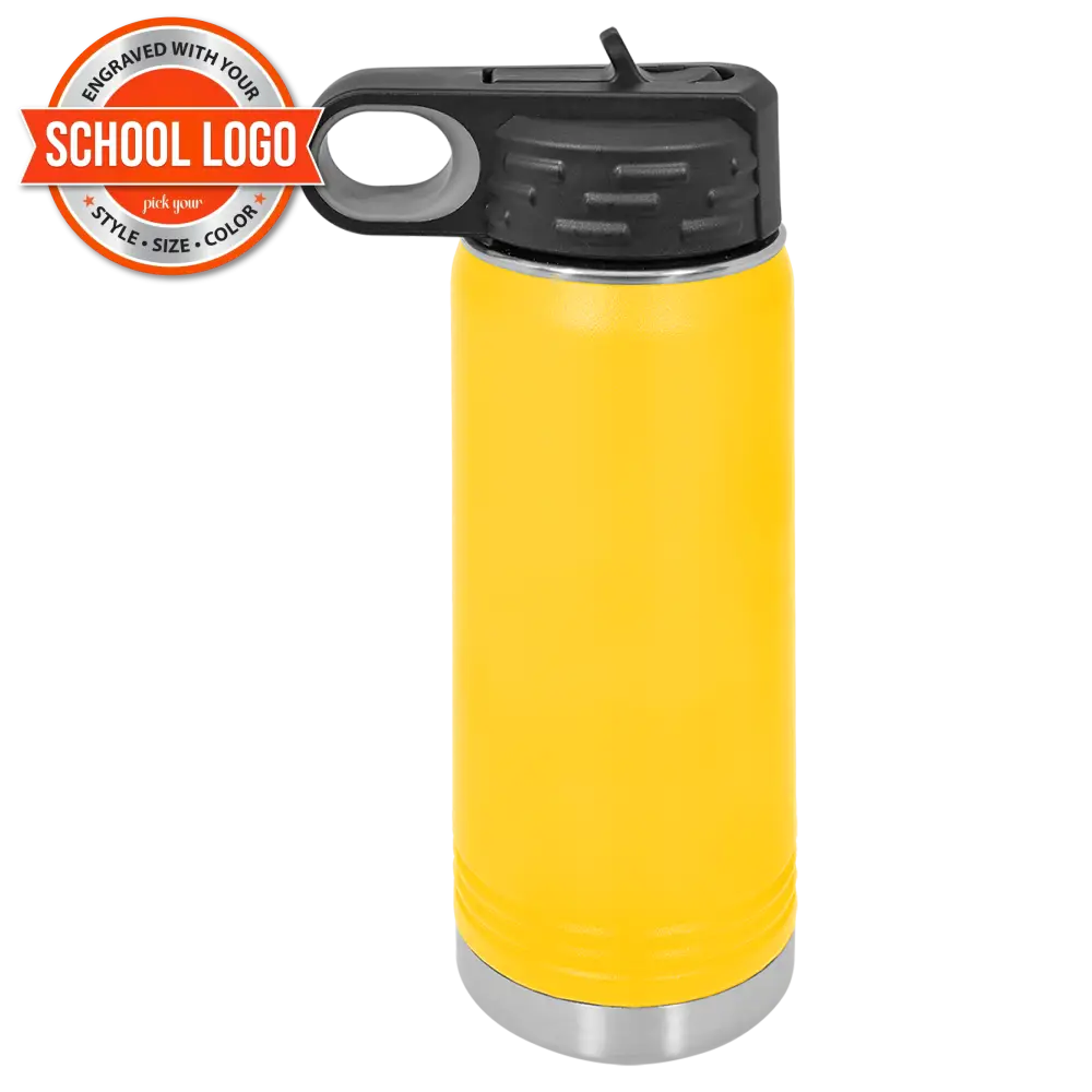 Back To School Ankeny Jaguar Water Bottle Engraved Stainless Steel Drinkware 20 Oz. / Yellow