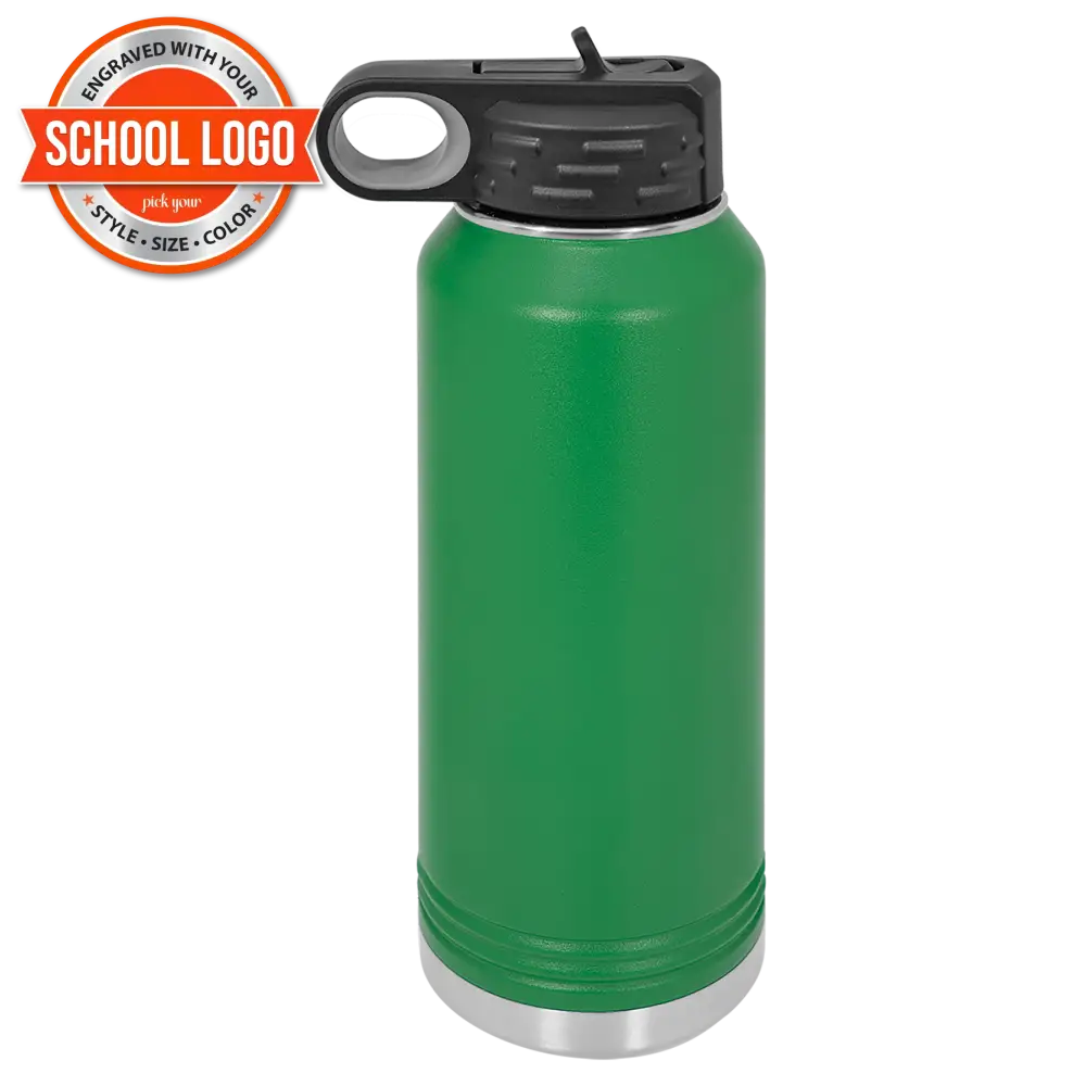 Back To School Ankeny Jaguar Water Bottle Engraved Stainless Steel Drinkware 32 Oz. / Green