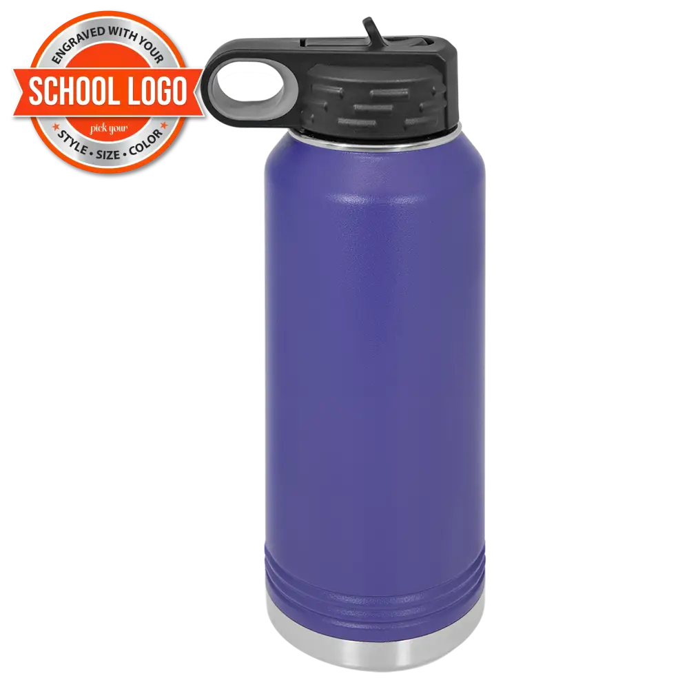 Back To School Ankeny Jaguar Water Bottle Engraved Stainless Steel Drinkware 32 Oz. / Purple