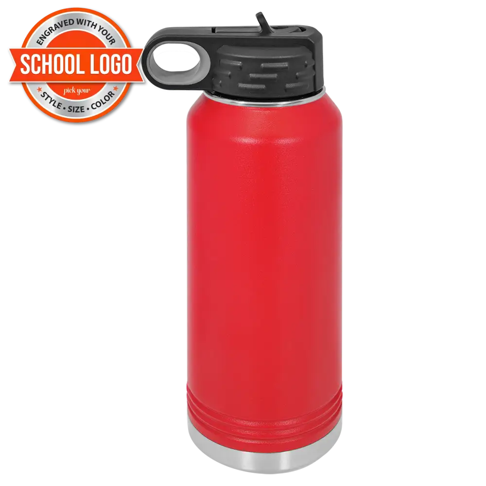 Back To School Ankeny Jaguar Water Bottle Engraved Stainless Steel Drinkware 32 Oz. / Red