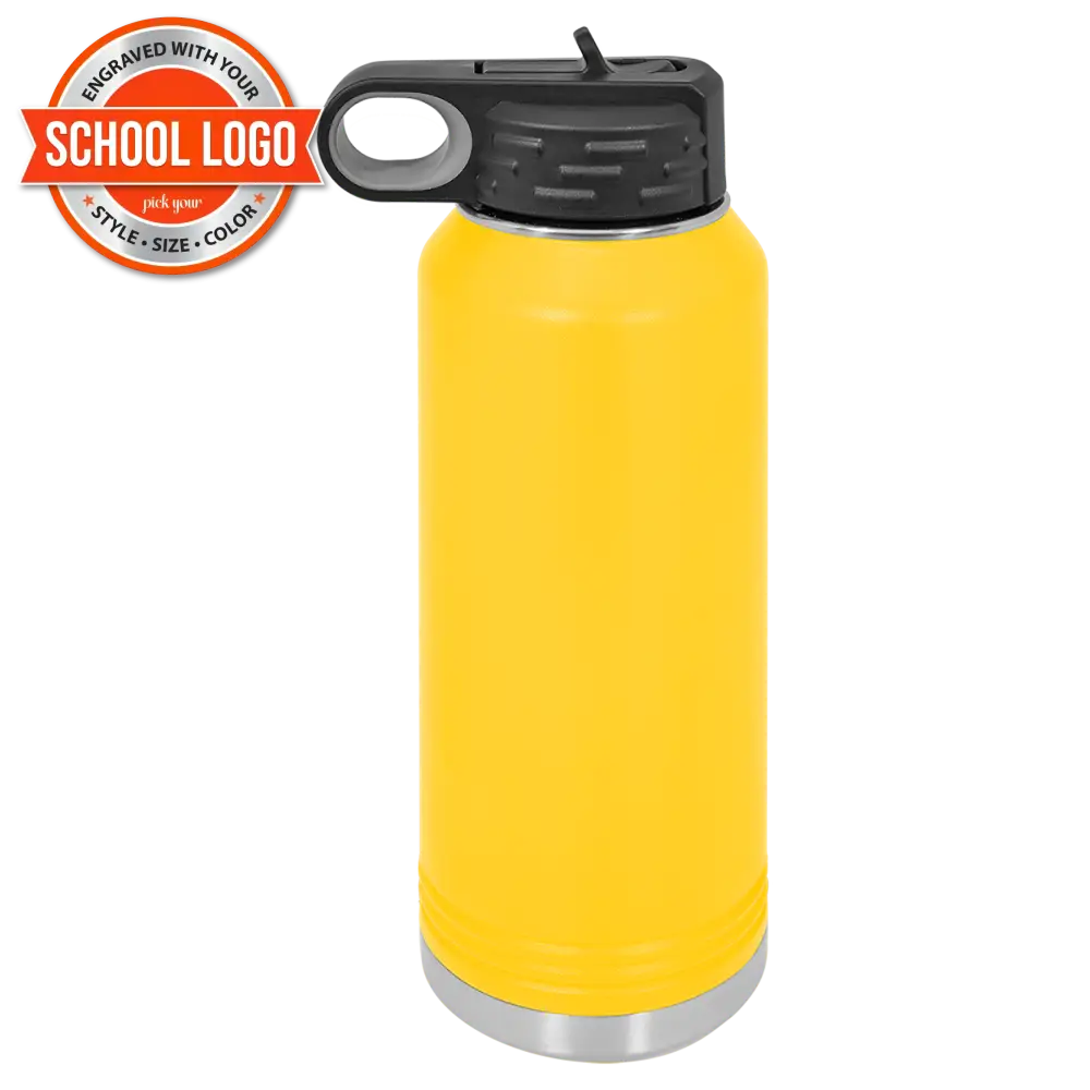 Back To School Ankeny Jaguar Water Bottle Engraved Stainless Steel Drinkware 32 Oz. / Yellow