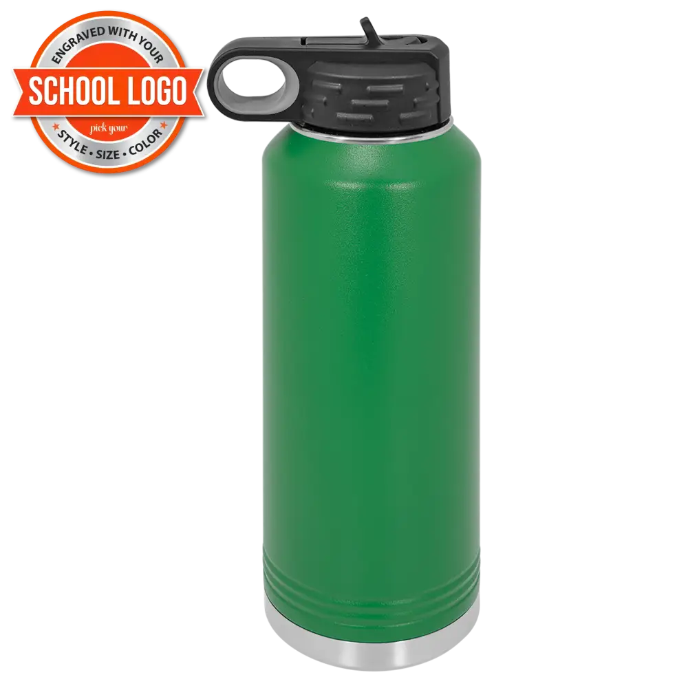 Back To School Ankeny Jaguar Water Bottle Engraved Stainless Steel Drinkware 40 Oz. / Green