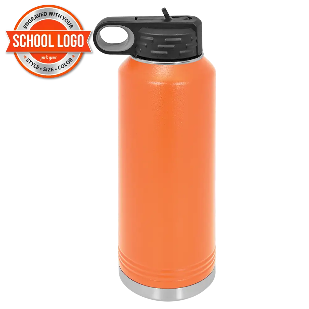 Back To School Ankeny Jaguar Water Bottle Engraved Stainless Steel Drinkware 40 Oz. / Orange