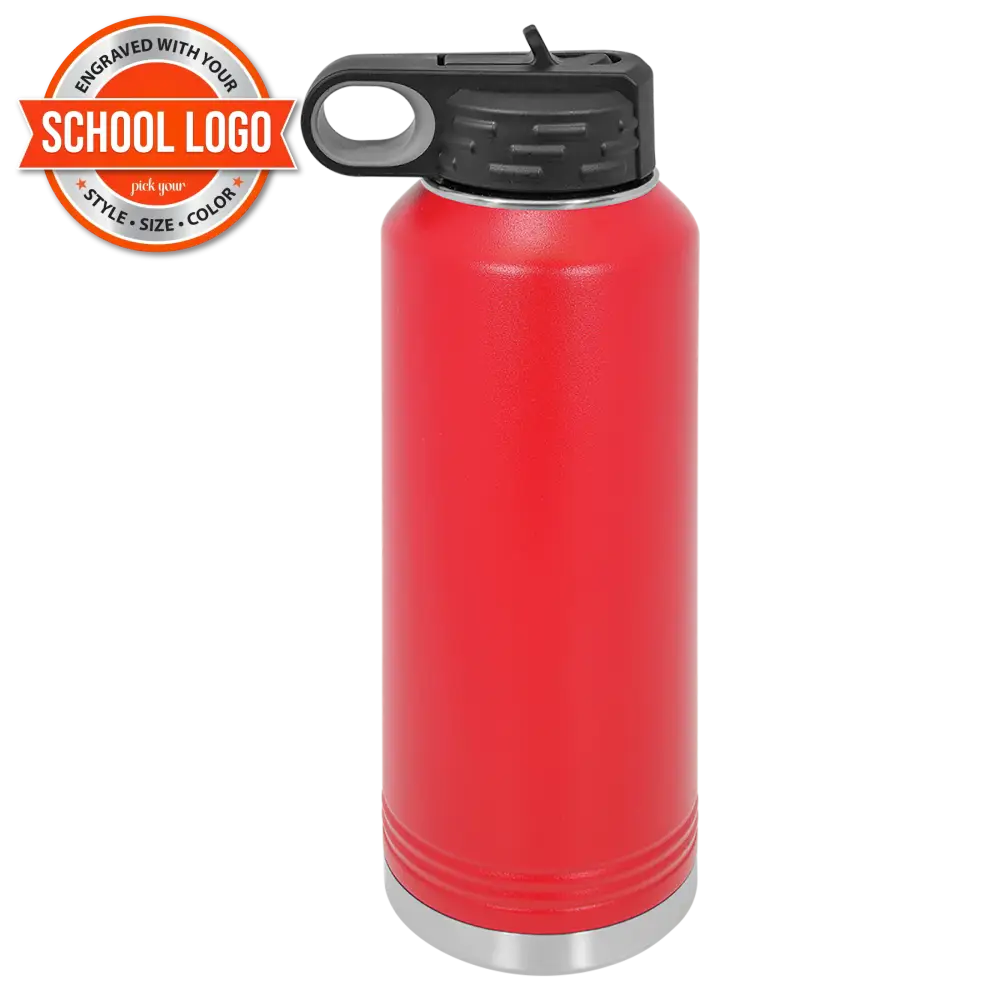 Back To School Ankeny Jaguar Water Bottle Engraved Stainless Steel Drinkware 40 Oz. / Red