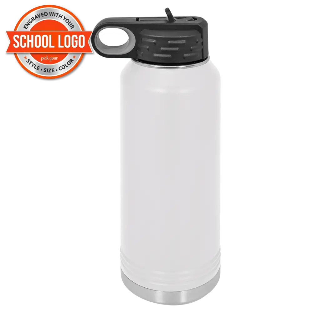 Back To School Ankeny Jaguar Water Bottle Engraved Stainless Steel Drinkware 40 Oz. / White