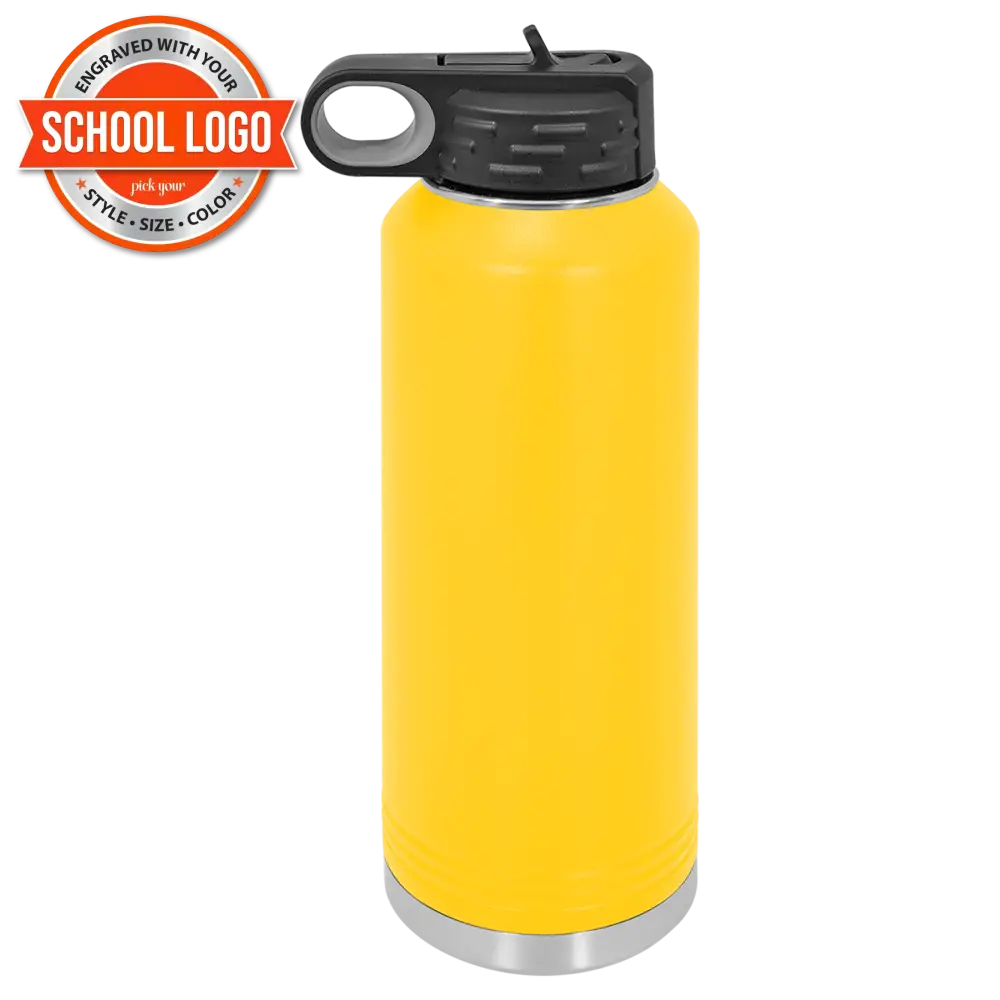 Back To School Ankeny Jaguar Water Bottle Engraved Stainless Steel Drinkware 40 Oz. / Yellow